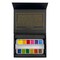Charvin Extra-Fine Watercolor Pan Set, Primary - Handmade Box Set of 12 Half-Pans - Professional Watercolor Paint Set, Made in France, Smooth Shellac-Like Finish, Glossy & Highly Transparent Pigment